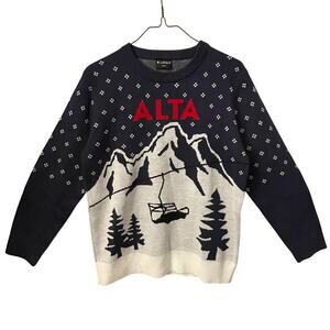 Alta Kids Mountain Sweater - Navy and White